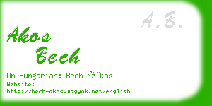 akos bech business card